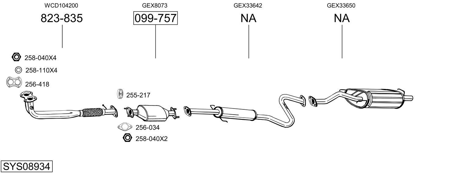 Išmetimo sistema BOSAL SYS08934
