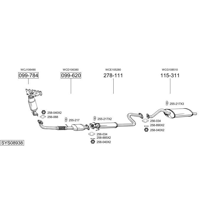 Išmetimo sistema BOSAL SYS08938