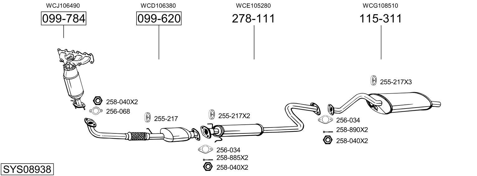 Išmetimo sistema BOSAL SYS08938