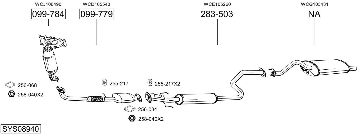 Išmetimo sistema BOSAL SYS08940
