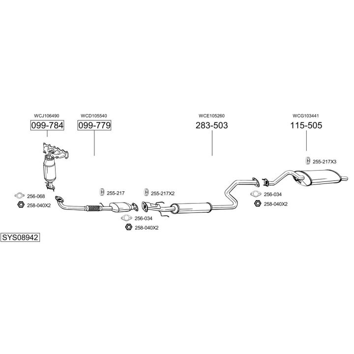 Išmetimo sistema BOSAL SYS08942