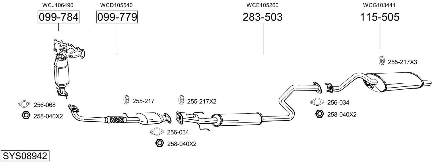 Išmetimo sistema BOSAL SYS08942