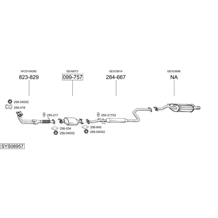 Išmetimo sistema BOSAL SYS08957