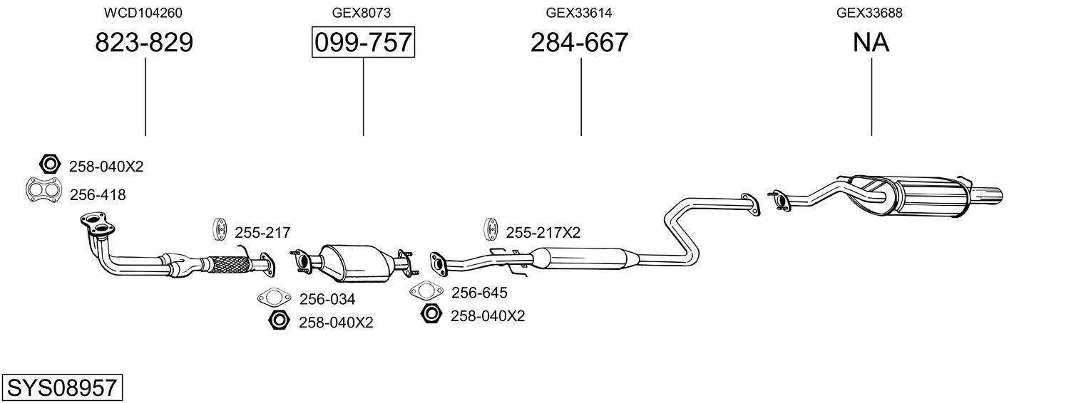Išmetimo sistema BOSAL SYS08957