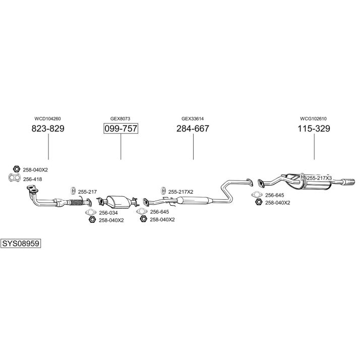 Išmetimo sistema BOSAL SYS08959