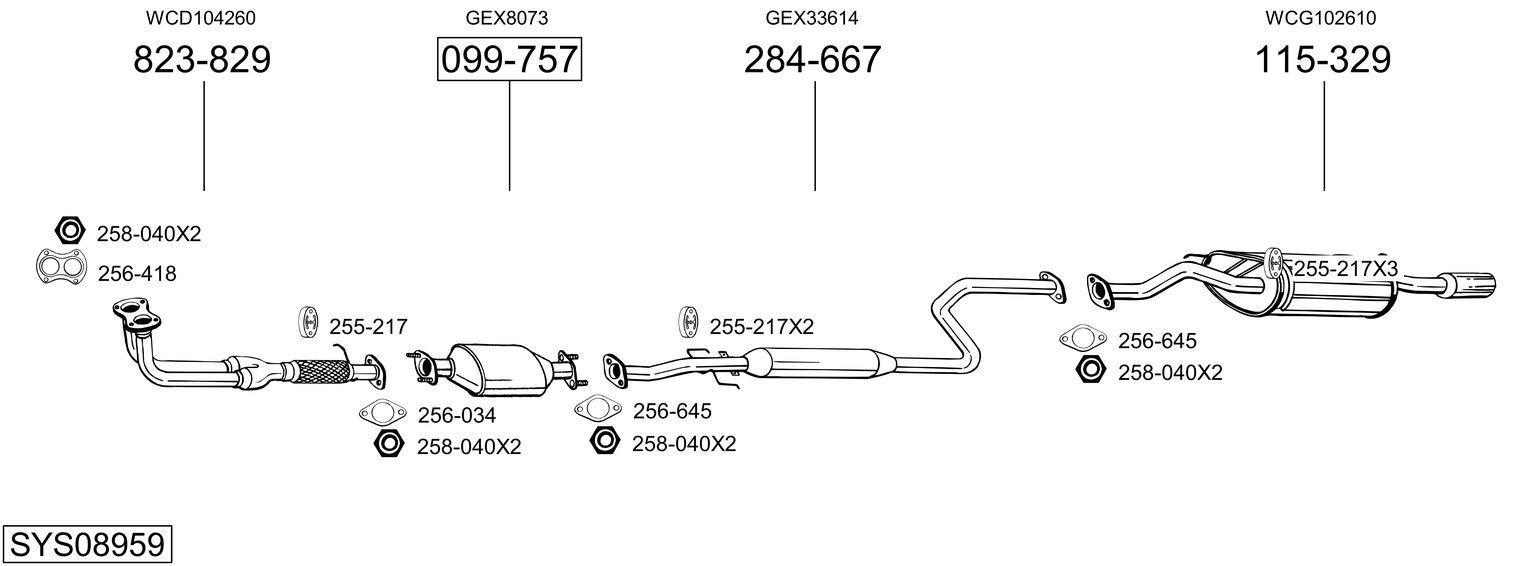 Išmetimo sistema BOSAL SYS08959