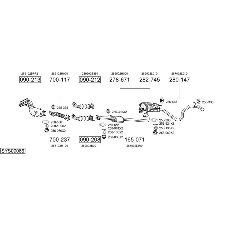Išmetimo sistema BOSAL SYS09066