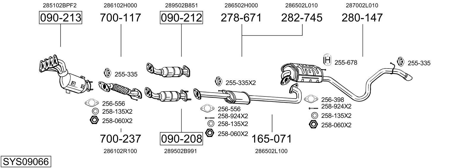 Išmetimo sistema BOSAL SYS09066