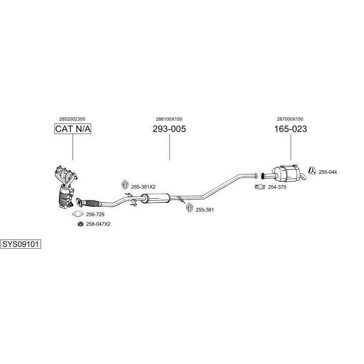 Išmetimo sistema BOSAL SYS09101