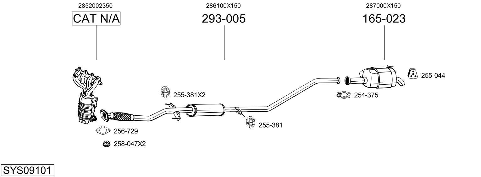 Išmetimo sistema BOSAL SYS09101