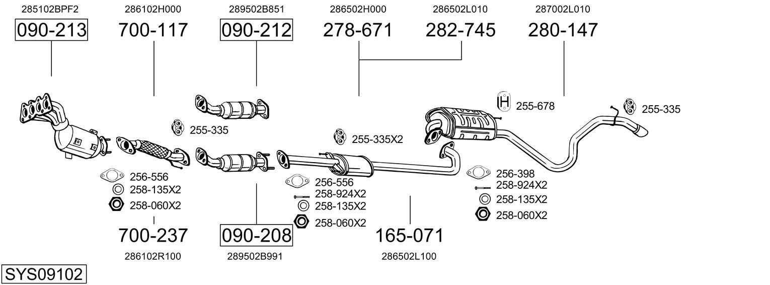 Išmetimo sistema BOSAL SYS09102