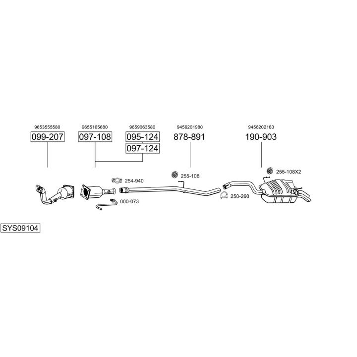 Išmetimo sistema BOSAL SYS09104