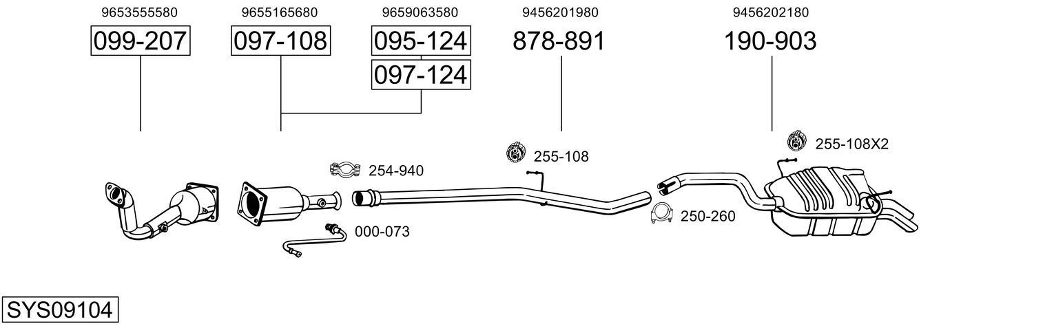 Išmetimo sistema BOSAL SYS09104