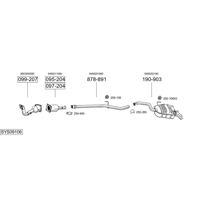 Išmetimo sistema BOSAL SYS09106