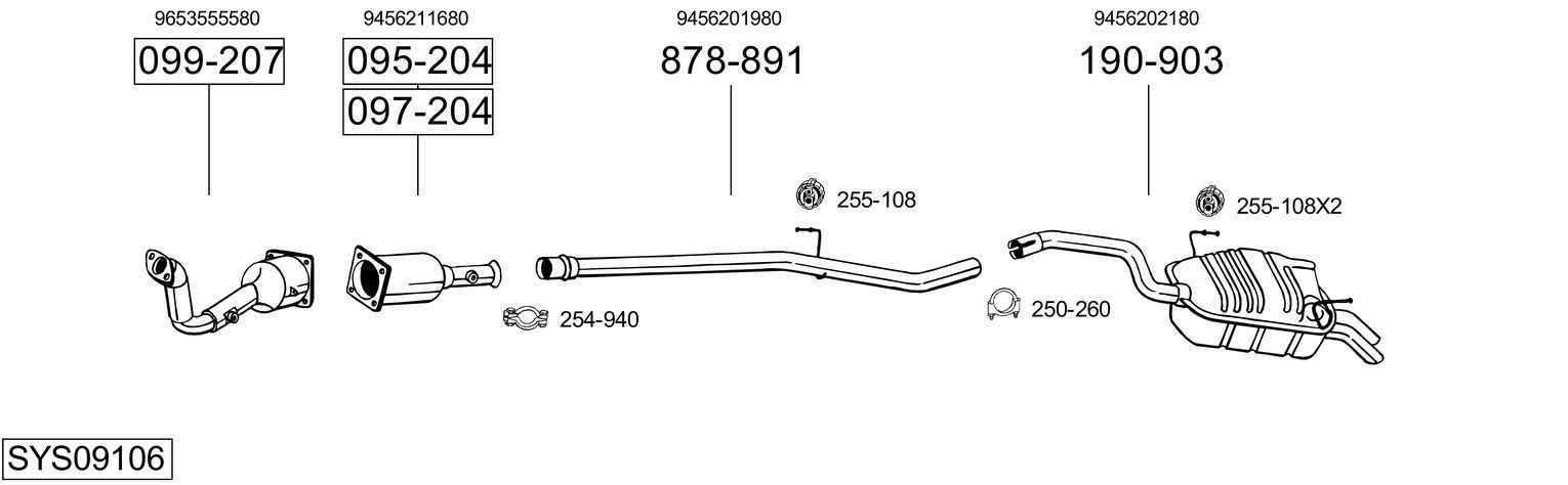 Išmetimo sistema BOSAL SYS09106