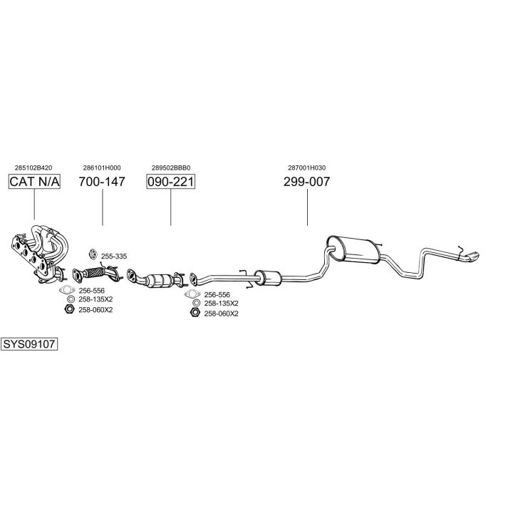 Išmetimo sistema BOSAL SYS09107