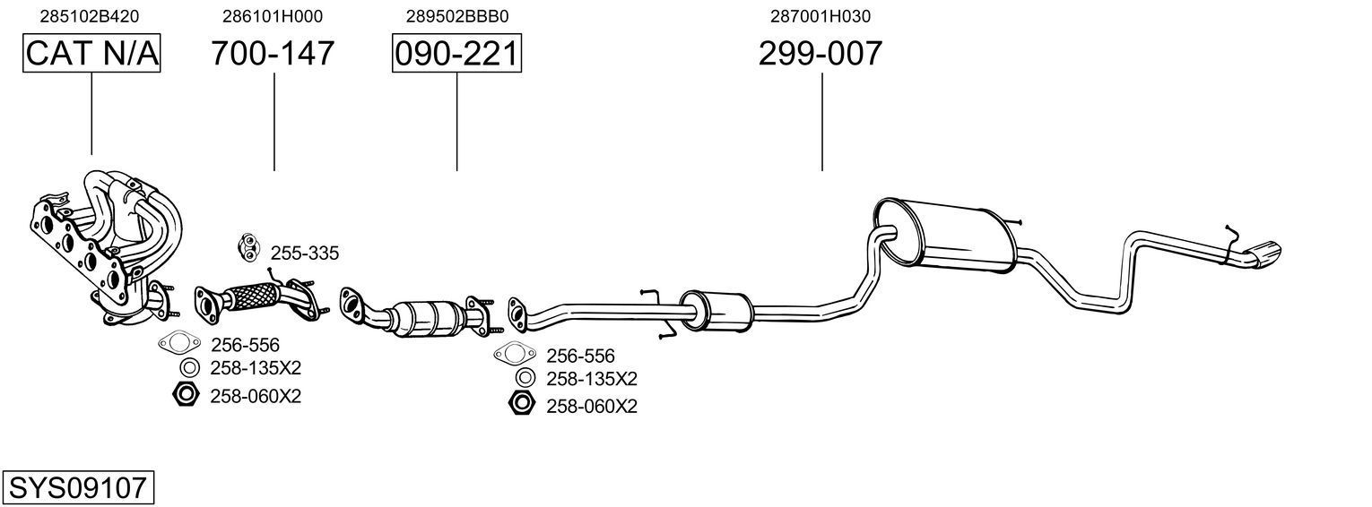 Išmetimo sistema BOSAL SYS09107