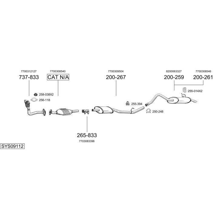 Išmetimo sistema BOSAL SYS09112