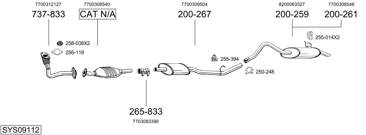 Išmetimo sistema BOSAL SYS09112