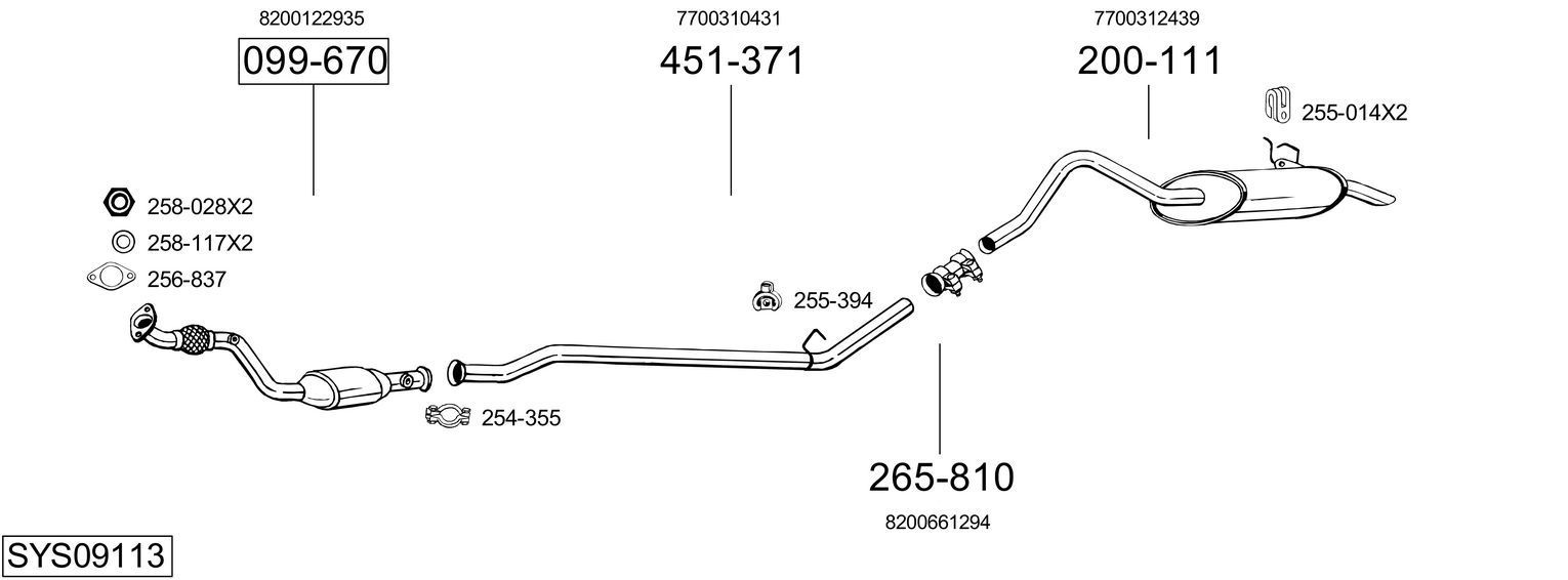 Išmetimo sistema BOSAL SYS09113