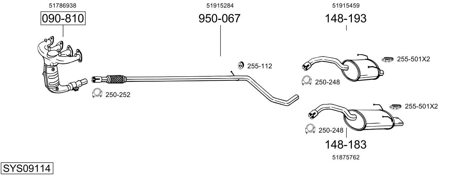 Išmetimo sistema BOSAL SYS09114