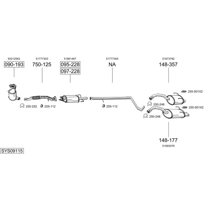 Išmetimo sistema BOSAL SYS09115