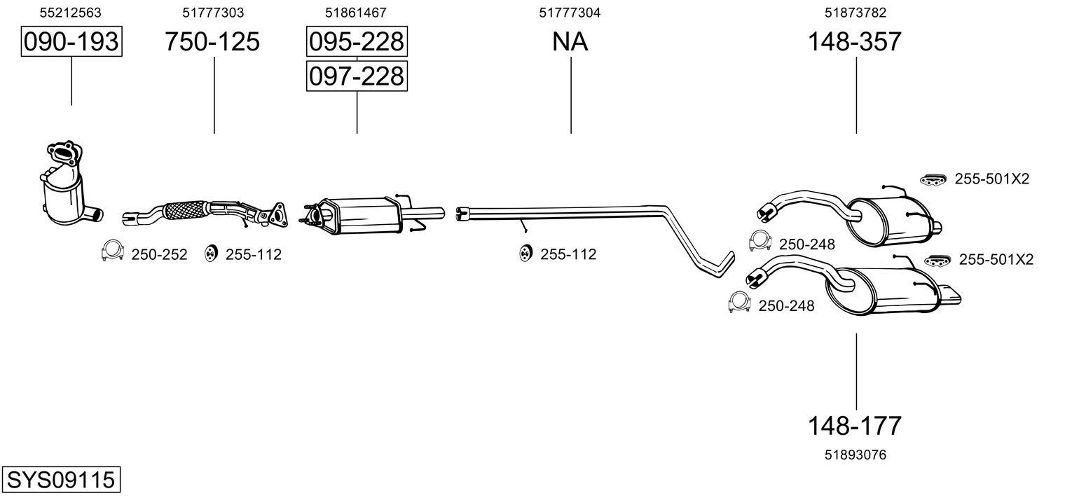 Išmetimo sistema BOSAL SYS09115