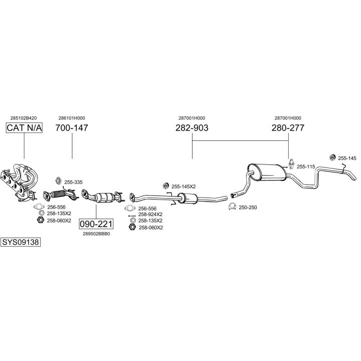 Išmetimo sistema BOSAL SYS09138