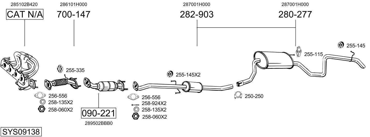 Išmetimo sistema BOSAL SYS09138