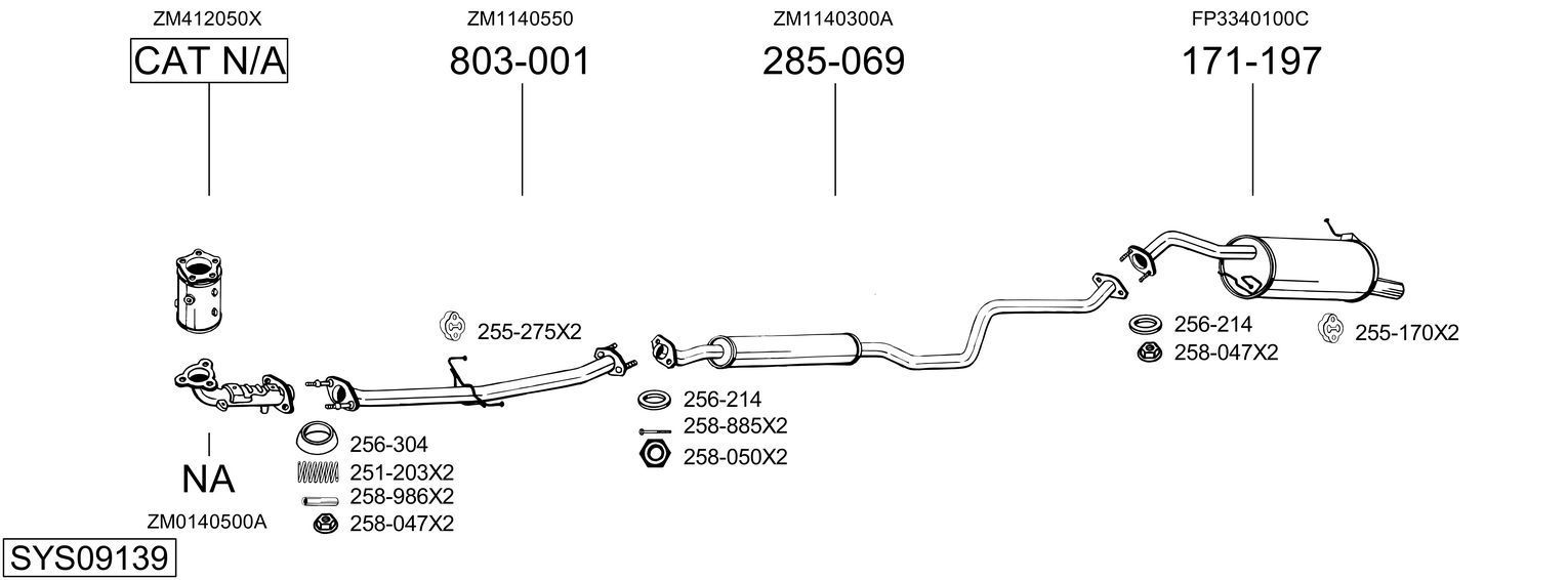 Išmetimo sistema BOSAL SYS09139