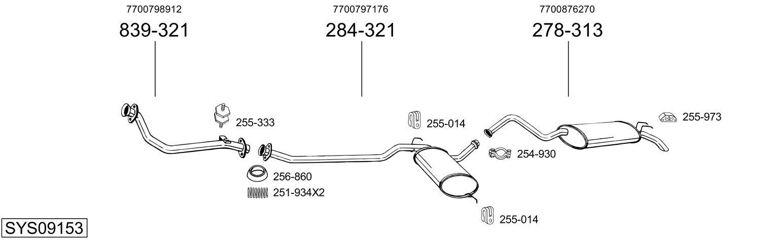 Išmetimo sistema BOSAL SYS09153