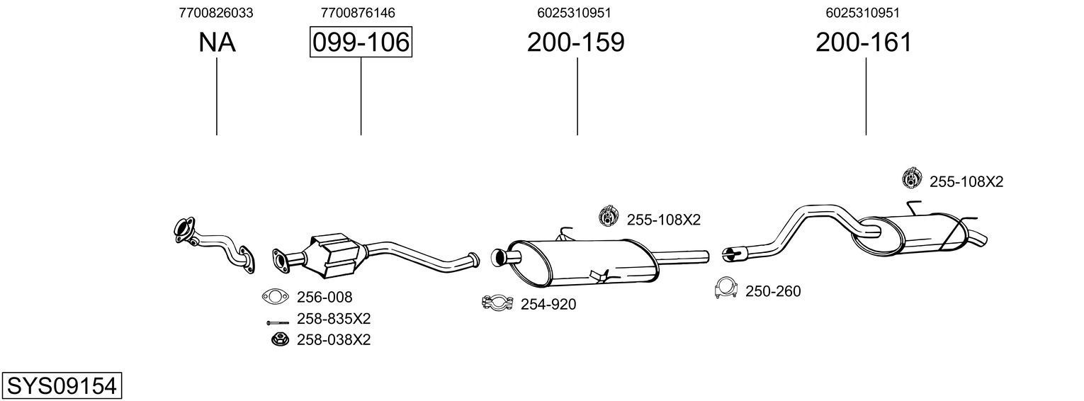 Išmetimo sistema BOSAL SYS09154