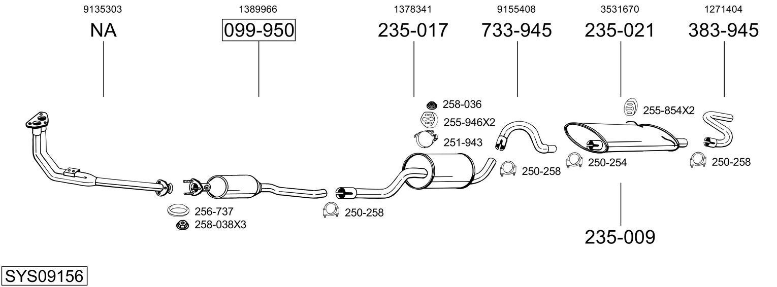 Išmetimo sistema BOSAL SYS09156
