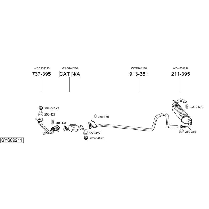 Išmetimo sistema BOSAL SYS09211