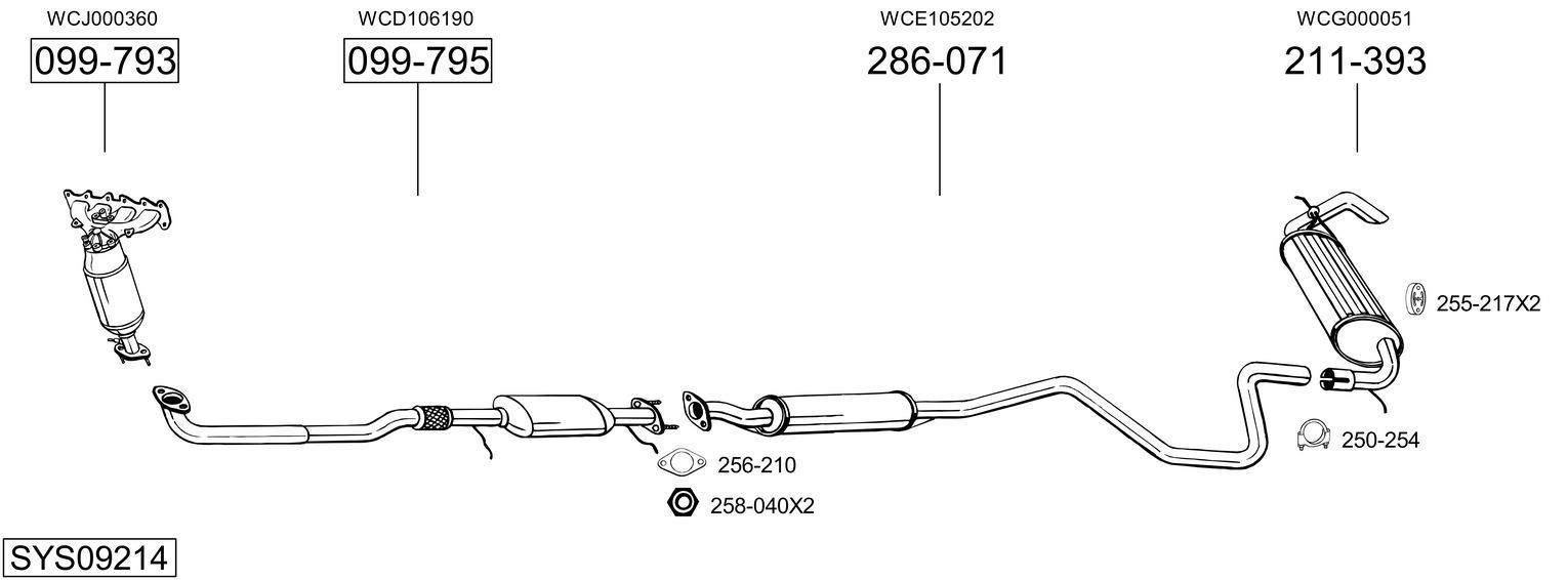Išmetimo sistema BOSAL SYS09214