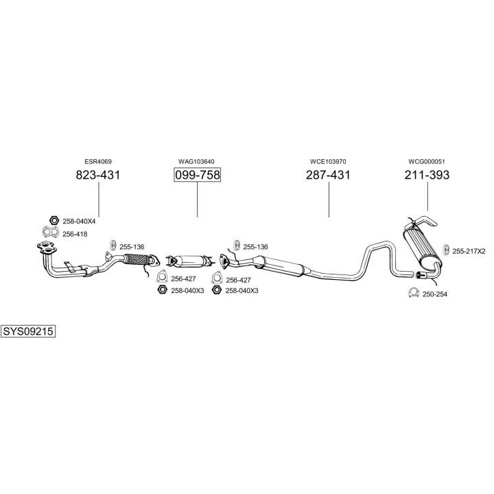 Išmetimo sistema BOSAL SYS09215