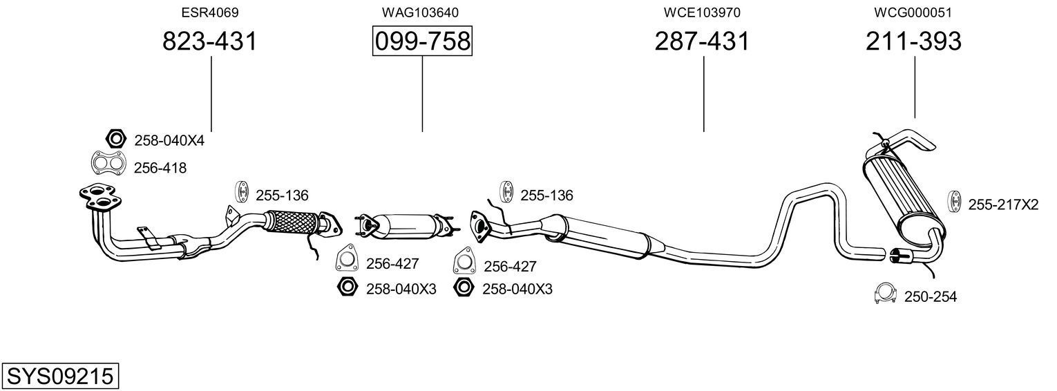 Išmetimo sistema BOSAL SYS09215