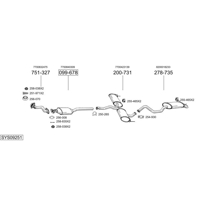 Išmetimo sistema BOSAL SYS09251