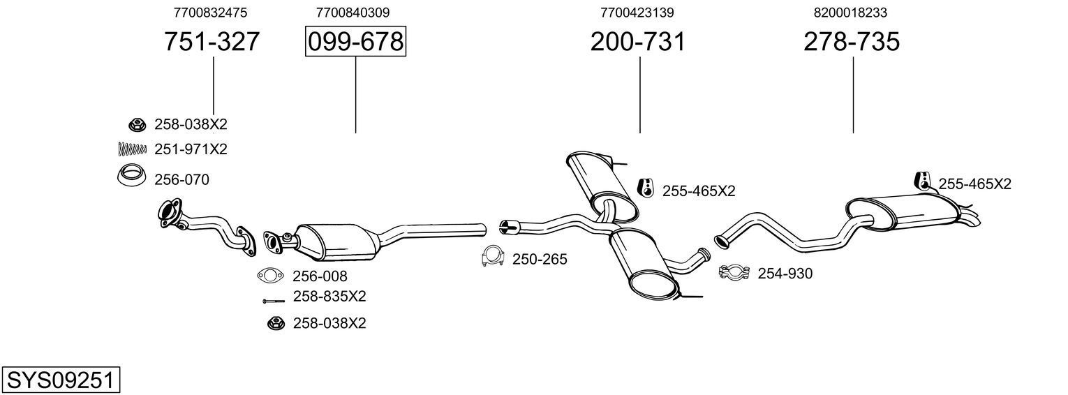 Išmetimo sistema BOSAL SYS09251