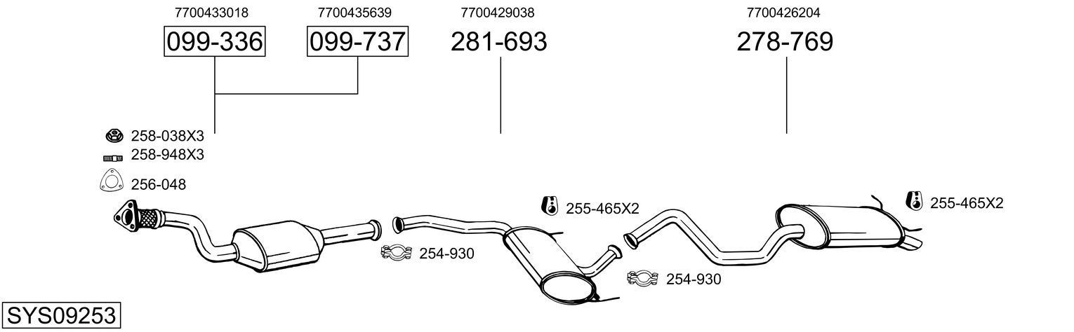 Išmetimo sistema BOSAL SYS09253