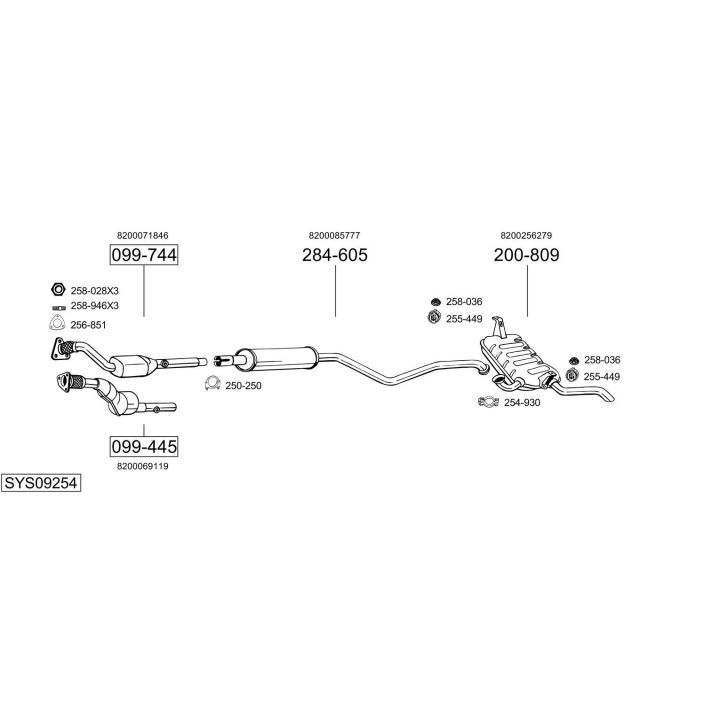 Išmetimo sistema BOSAL SYS09254