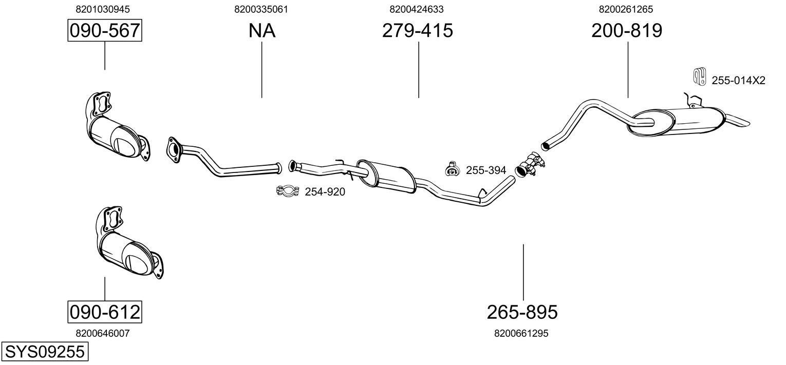 Išmetimo sistema BOSAL SYS09255