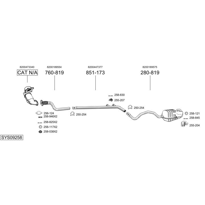 Išmetimo sistema BOSAL SYS09258