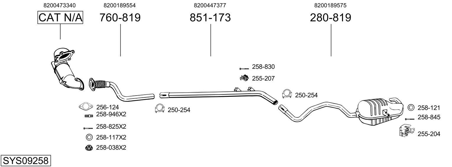 Išmetimo sistema BOSAL SYS09258