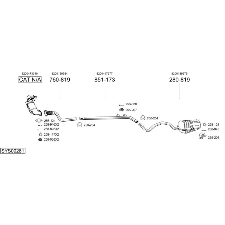 Išmetimo sistema BOSAL SYS09261