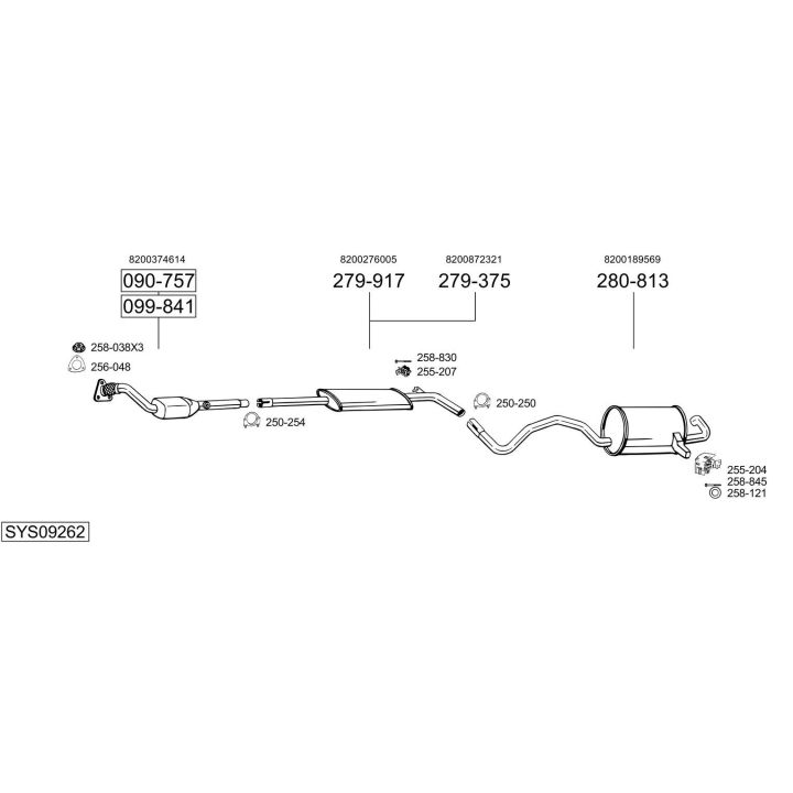 Išmetimo sistema BOSAL SYS09262