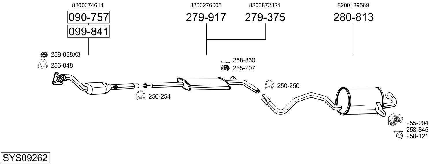 Išmetimo sistema BOSAL SYS09262