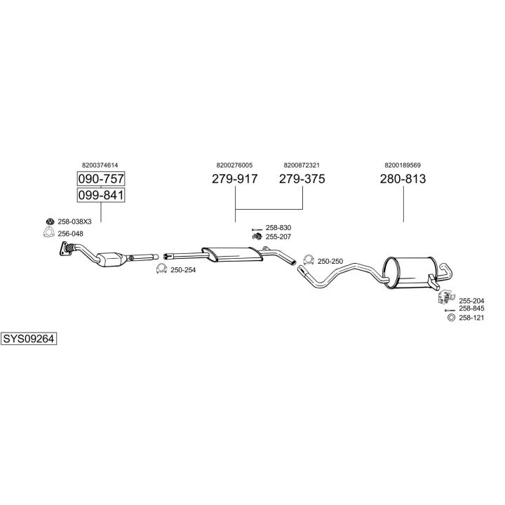 Išmetimo sistema BOSAL SYS09264