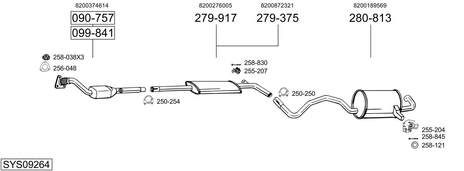 Išmetimo sistema BOSAL SYS09264