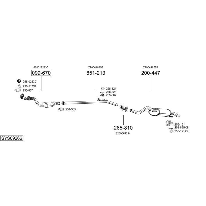 Išmetimo sistema BOSAL SYS09266